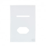 Placa p/ 1 Interruptor +  Tomada 4x2 - Novara Glass Branco